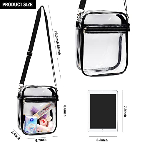 Clear Crossbody Bag - Stadium Approved PVC Purse with Adjustable Shoulder Strap and Front Pocket for Concerts, Sports, Festivals2