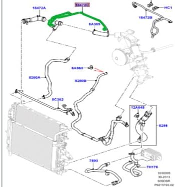Miniatura 2 de MANGUERA DE AGUA PARA RADIADOR INTERCOOLER ORIGINAL COMPATIBLE CON LAND ROVER RANGE ROVER SPORT 10-13 5.0L SC LR019007