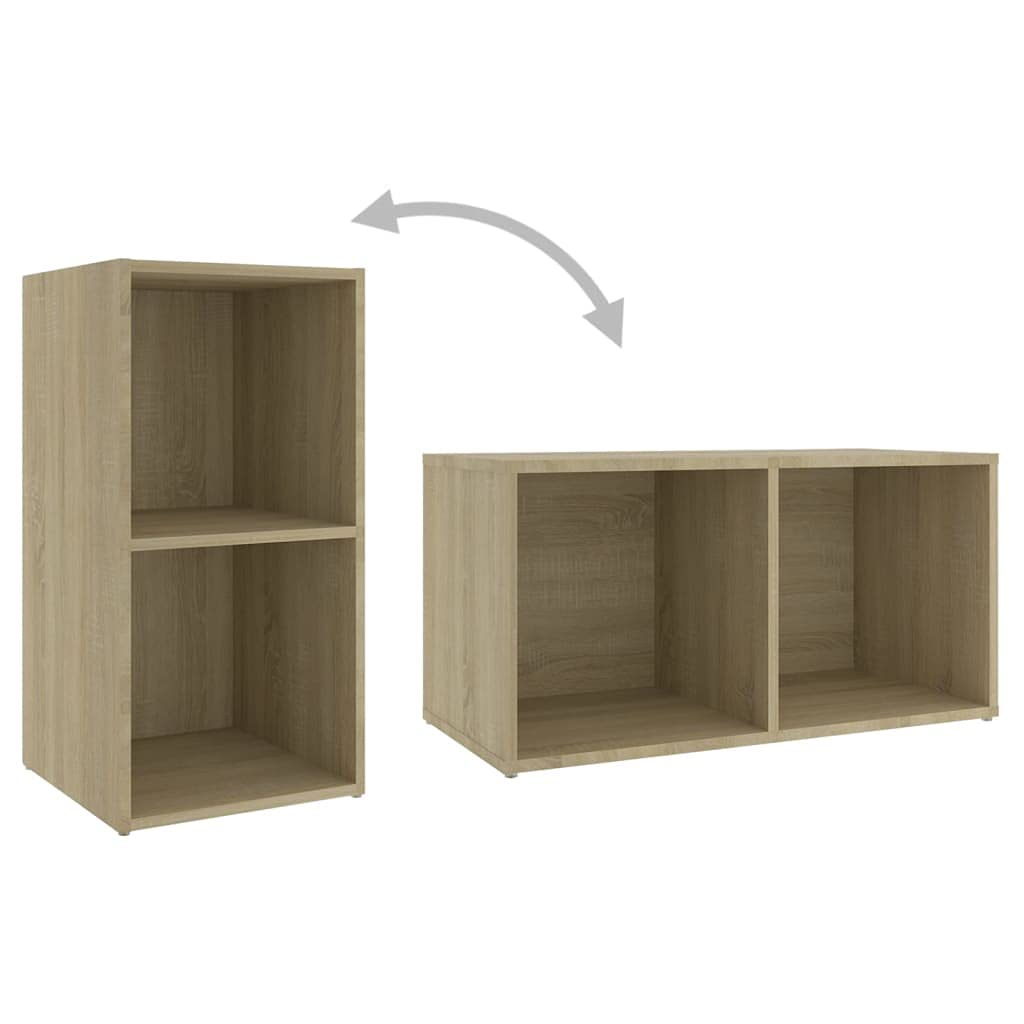 Szafka pod TV, zestaw 4 sztuk, dąb Sonoma, materiał drewnopochodny, 72 x 35 x 36,5 cm, wszechstronne meble do salonu do przechowywania mediów i przechowywania, poziomo/pionowa