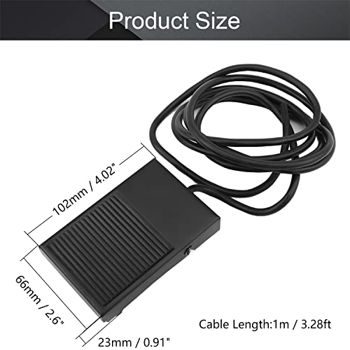 Fielect Foot Pedal Switch 250V 10A Foot Switch With 1M Wire Metal Momentary Foot Switch #TOP1