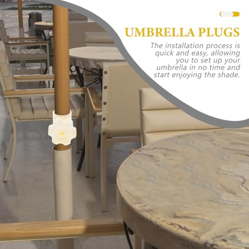Conector de poste para patio y playa BESPORTBLE adaptador de sombrilla exterior blanco 6