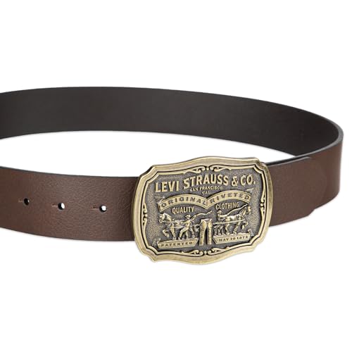 Levi's Men's Leather Belt with Plaque Buckle
