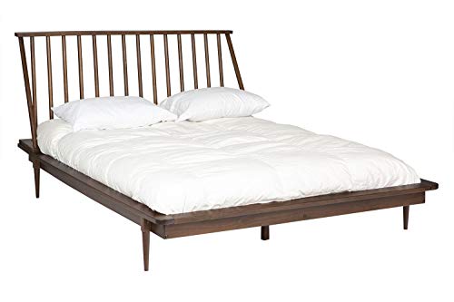 Walker Edison Lennon Platform, Queen, Walnut #TOP2