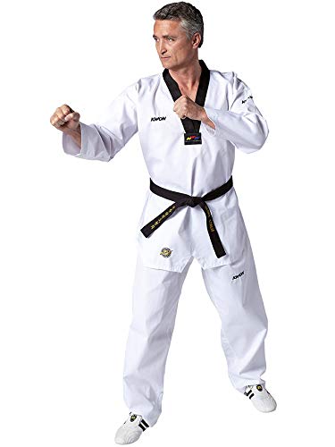 Victory-kimono taekwondo avec col noir, blanc 170 cm