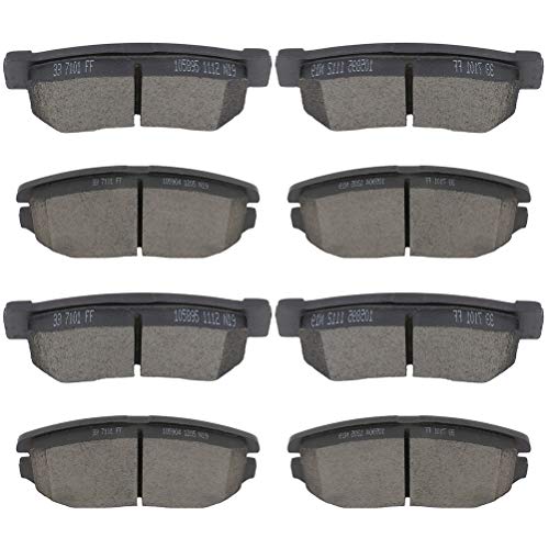 Image of SCITOO D1125 D813 8PCS Front and Rear Ceramic Brake Pad Sets | Fit 2007-2009 For Hyundai For For Azera 3.3L,2006-2009 For For Azera 3.8L,2006-2008 For For Sonata 3.3L