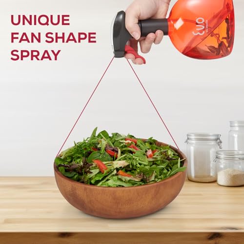 Image of Evo Original Oil Sprayer Bottle | Non-Aerosol for Olive Oil, Cooking Oils, Vinegars | 24-Oz Capacity | Rotatable Nozzle | Gourmet Cooking Tools - Food-Safe Materials | Red