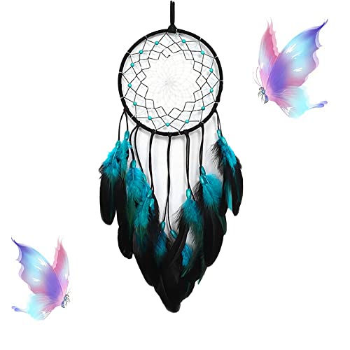 Acchiappasogni LED,Blu Dreamcatcher con Luci,Originale Indiano Ornamento Artigianale, Decorazione per Camera da Letto Nozze Regalo …