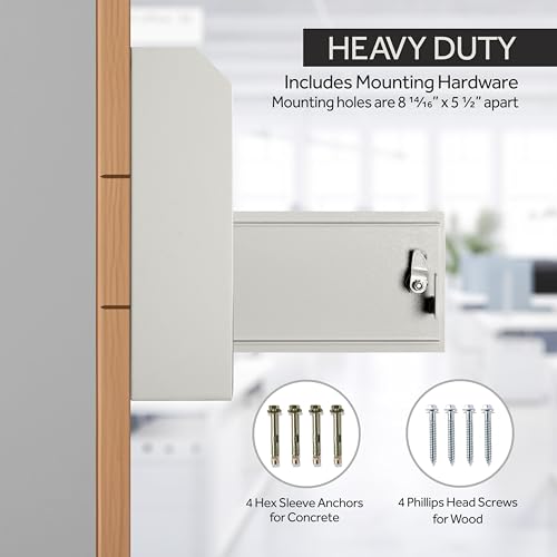 Image of Durabox Drop Box Deposit Safe 12 x 4 x 15 inch Heavy Duty Steel Wall Mount Mailbox for Mail, Letters, Checks, Keys, Cash and more for Home, Office & Commercial Use (W500) (Gray)