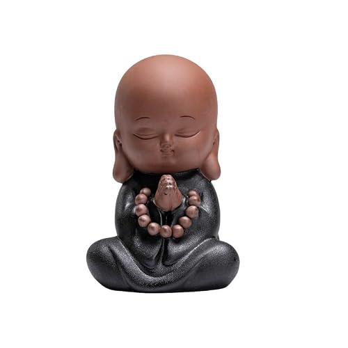 TEESONG Bookshelf Decor Chinese Style Small Buddha Statue Ornaments Zen Little Monk Creative Office Living Room Wine Cabinet Crafts Home Decorations Home Decoration