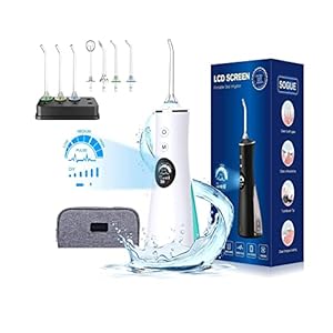 Water Flosser Cordless Advanced Monddouche LCD scherm, 260ML watertank Monddouche Elektrisch met 5 modi, DIY, 7 sproeiers, professionele IPX7 waterdichte, monddouche-tandreiniger