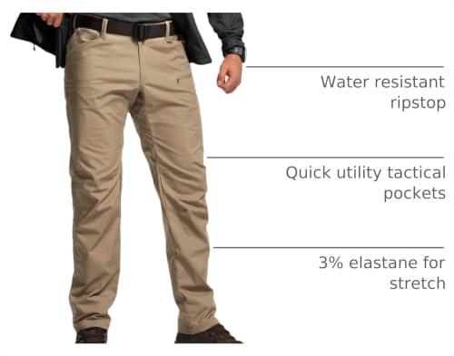 Image of CQR Men's Flex Stretch Tactical Pants, Water Resistant Ripstop Cargo Pants, Lightweight EDC Outdoor Work Hiking Pants