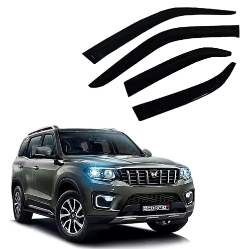 Image of Premium Non-Breakable Car Window Door Visor /Rain Guard /Wind Deflector Compatible for (Scorpio N (2022-2024))