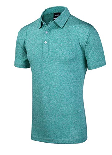 yamato Men s Golf Polo Short Sleeve T Shirts, Slim Fit, Moisture Wicking Sport Turquoise