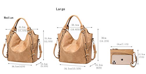 Image of Women Tote Bag Handbags PU Leather Fashion Hobo Shoulder Bags with Adjustable Shoulder Strap