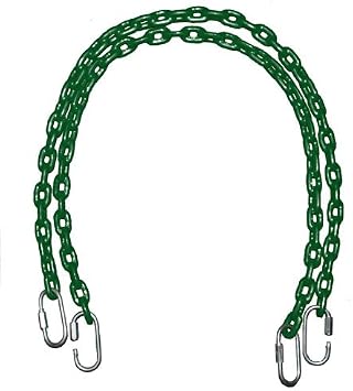 Playkids 66" Fully Coated Chains 2 - 500 Pound Limit - Green Water-Resistant