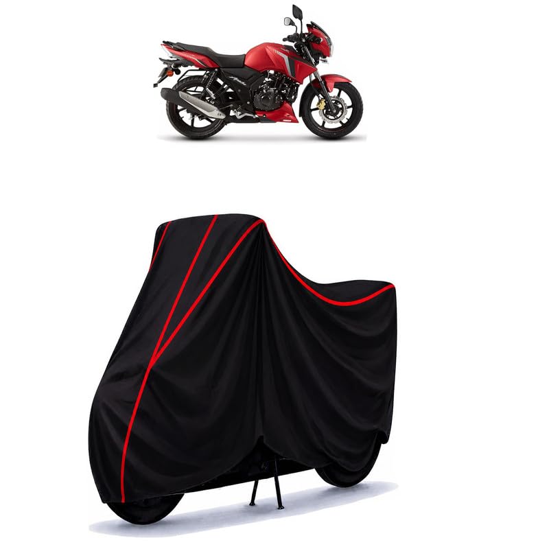 Image of Apache 125 Water Resistant Bike Cover for All Motorcycles & Rain | Heavy Duty Taffeta Fabric | UV Protection, Dustproof, Scratchproof | All Weather Two Wheeler Body Cover with Elastic Bottom
