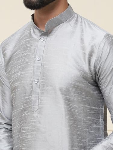 Image of SOJANYA Men's Dupion Silk Solid (Since 1958 Kurta Set & Churidaar Pyjama