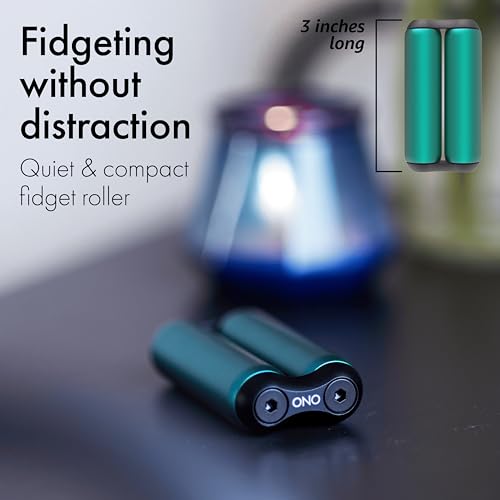 Image of ONO Roller - Handheld Fidget Toy for Adults | Help Relieve Stress, Anxiety, Tension | Promotes Focus, Clarity | Compact, Portable Design (Teal, Junior Size - Aluminum)