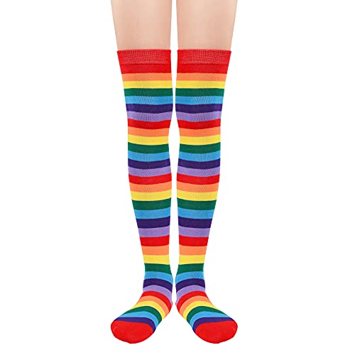Image of Azue Women Non Slip Thigh High Socks Fashion Tube Stockings above Knee Cosplay Socks