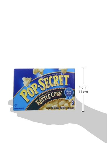 Pop Secret Popcorn, Kettle Corn, 3.2 Ounce Microwave Bags, 3 Count Box