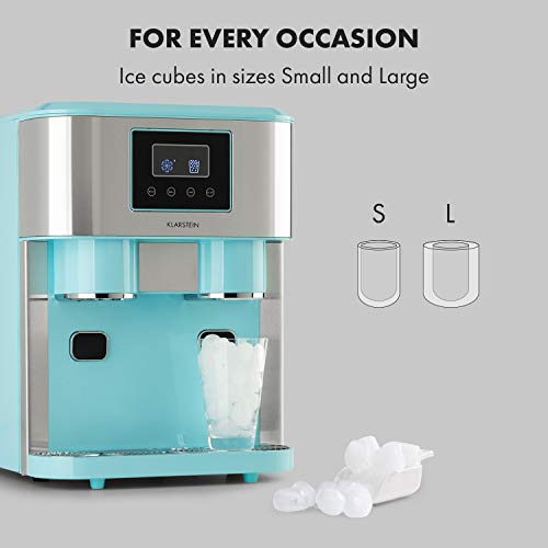 Klarstein Eiswürfelmaschine Klein, 1,8L Eiswürfelbereiter, für Crushed und Bullet Eis, Schnelle Mini, Leichte Reinigung, für 15kg/24h – Bild 7