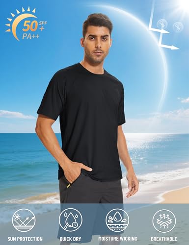 TACVASEN Men's Rashguard Shirts Short Sleeve UPF 50+ Sun Protection SPF T-Shirt Quick Dry Fishing Swim Athletic Tops2