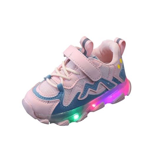 Generisch Botas de nieve niñas brillantes redes de bebé llevó zapatos de bebé zapatillas de deporte 19, Rosa., 18-24 meses