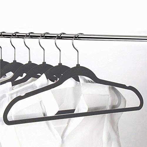 Yaheetech 100 Pack Non Slip Velvet Hangers Heavy Duty Suit Hangers Flocked Coat Suit Hangers Space Saving Clothes Hangers With 360° Swivel Hook, Gray #TOP1