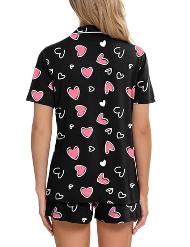 Image of SWOMOG Womens Button Down Pajamas Set Short Sleeve Sleepwear Bride Soft Pj Lounge Sets XS-3XL
