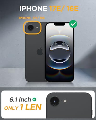 Image of Miracase for iPhone 17e Case & iPhone 16e Case, Full-Body Phone with Built-in Glass Screen Protector, [Magnetic with MagSafe] Military Drop Proof 17 E / 16 E Cover Bumper 6.1 inch, Yellow