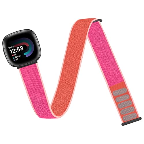 chinbersky Pulsera deportiva para el tobillo compatible con Fitbit Versa 4/Fitbit Versa 3/Fitbit Sense 2/Fitbit Sense 2/Fitbit Sense, nailon elástico ajustable suave pulsera de ejercicio para hombres