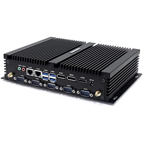 BASOARO Fanless Mini Desktop Computer, Mini Industrial PC i7 8550U, 32G RAM 512G SSD 2T HDD, RJ45 LAN, DP, EDP, HD, LPT, SIM, 6 RS232 COM, Dual Band WiFi, BT, Micro PC Windows 11 Cover