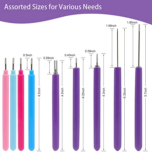 14 Pieces Paper Quilling Tools Slotted Kit, Assorted Sizes Rolling Curling Quilling Needle Pen for Art Craft DIY Paper Card Making Project Tools