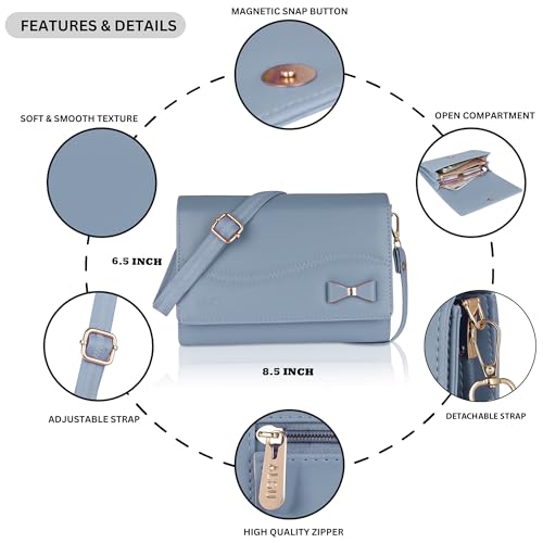 Image of ALSU Women's Sling Bag | Cross body bag| Side bag| Credit car slots| zipper pockets| detachable straps| adjustable straps| daily use| phone pockets