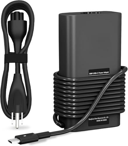ELECBRAiN Slim 90W Laptop Charger USB C Replacement for Dell Latitude 5420 5520 7480 7490 7420 Chromebook 3100 Dell XPS 13 9360 XPS15 9550 9560 DA65NM190 LA65NM190 Type C AC Adapter Power Cord