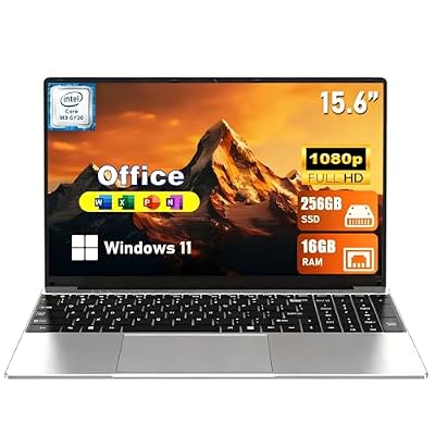 MITUNTUN 2026 New Laptop Computer, 15.6 Inch Window 11 Pro Lap Top PC 16GB RAM 256GB SSD, Core M3(Beat N4000), 2-Year Warranty, Office 365, FHD 1920 * 1080, 180°Open, UHD Graphics