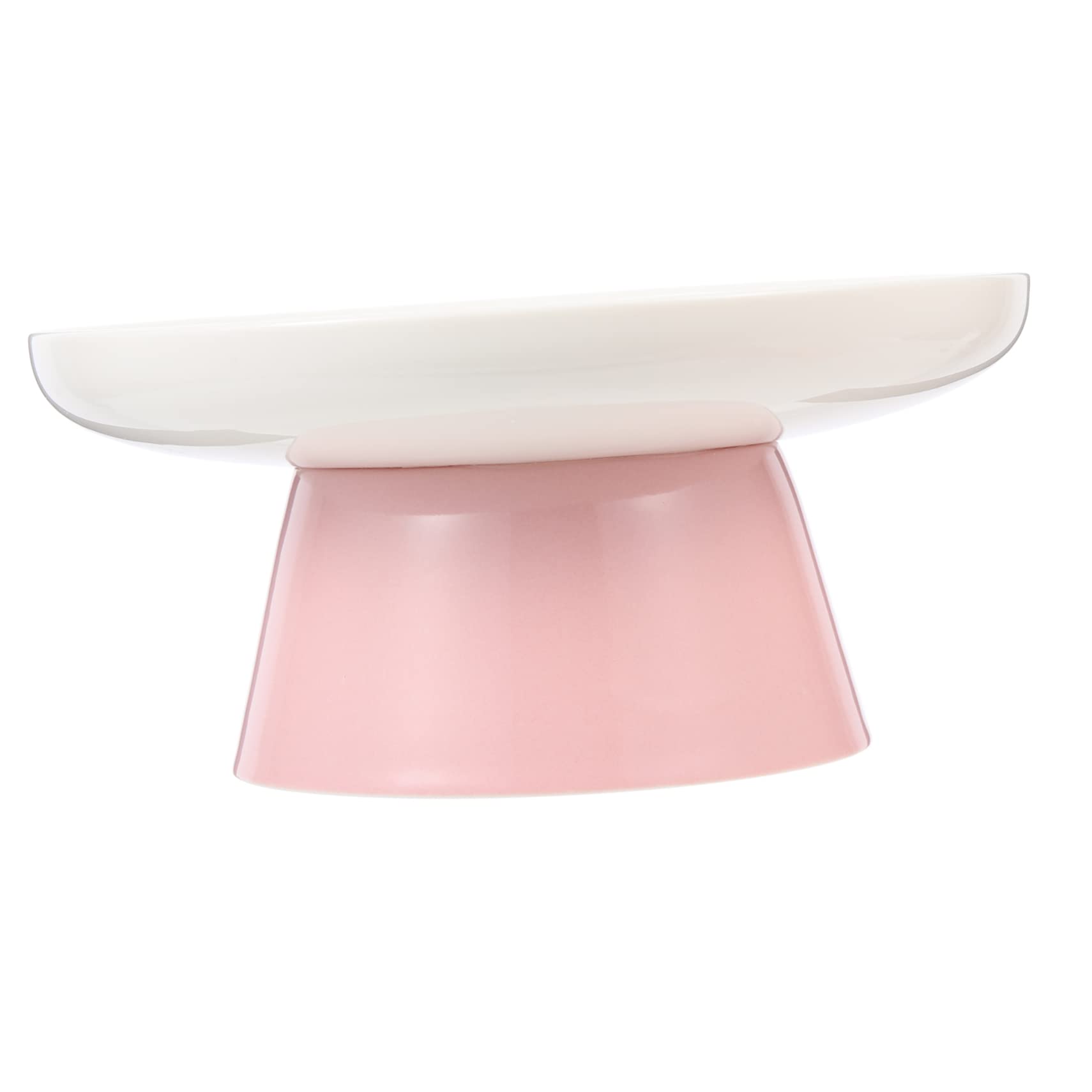 BELLIFFY Cat Bowl Stand Elevated Cat Dish for Household Washable Ceramic Tilted Function