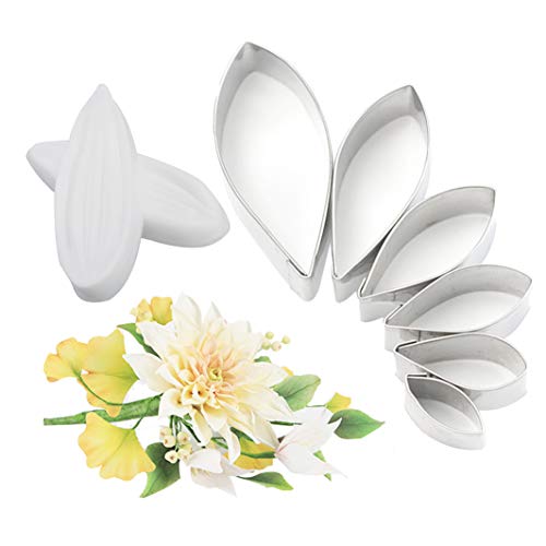 Kalaien 6Pcs/Set Dahlia Sugar Flower Cutter Set Fondant Cake Sugarcraft Decorating Tools #TOP2