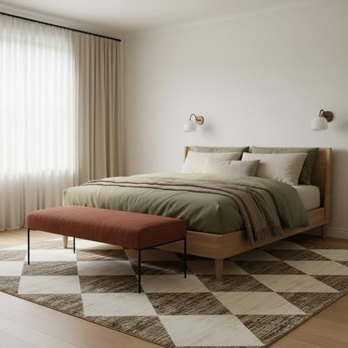 Nuloom Fringed Performance Meline Beige/Ivory, 8'10' x 13', Checkered, Soft and Cozy, High Traffic, Stain Resistant, Easy Clean, Durable Area Rug for Bedroom, Living Room, Dining, Den, Foyer