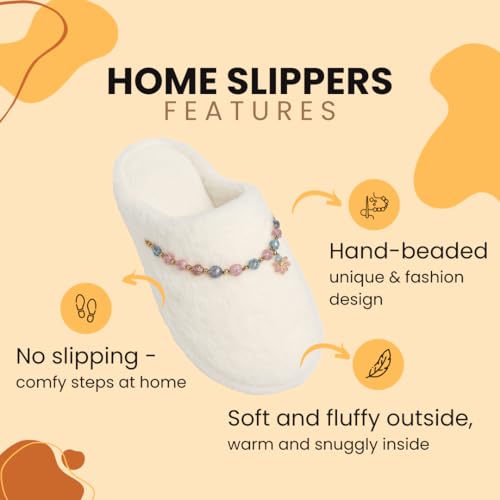 Women's Fuzzy Slip-on Slippers - Memory Foam Indoor Home Slippers, Cozy, Soft, Lightweight & Comfortable for Home Use4