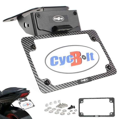 CYCBOLT Fender Eliminator Fit for SV650 2026-2017, SV650X 2026-2018, SV650 ABS 26-2017, SV 650X Cafe 2020-2019 License Plate Bracket Tail Tidy with LED Light Fit with Aftermarket & OEM Turn Signal