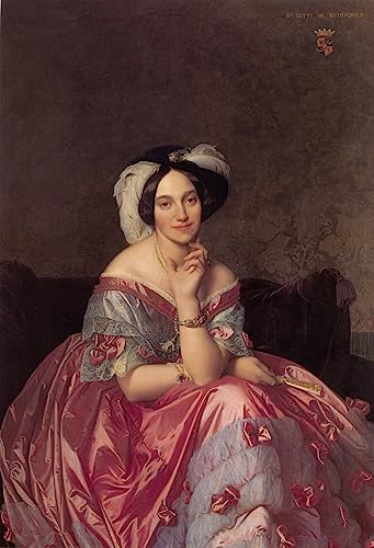 Portrait Baronne De Rothschild Ingres, impression toile luxe 60x90cm
