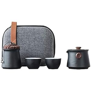 Draagbare Kung Fu Tea Set, Houten Handvat Thee Cup Set, Thee Bag en Draagbare Thee