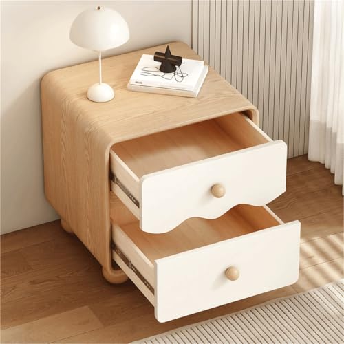Table de chevet en bois beige idéale pour optimiser un studio