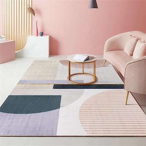 Chambre ado design : tapis salon brun 180x250cm géométrique pour sol froid et usé