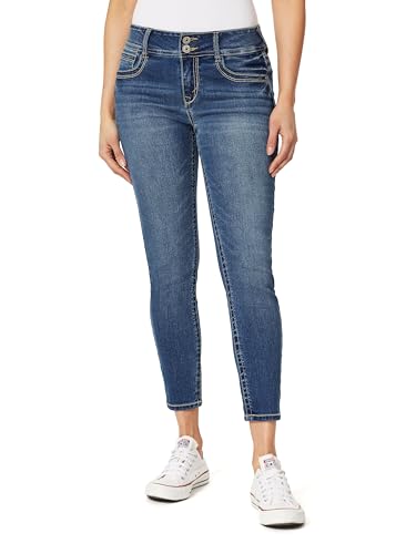 WallFlower Women's Luscious Curvy Ankle Mid-Rise Insta Stretch Juniors Jeans