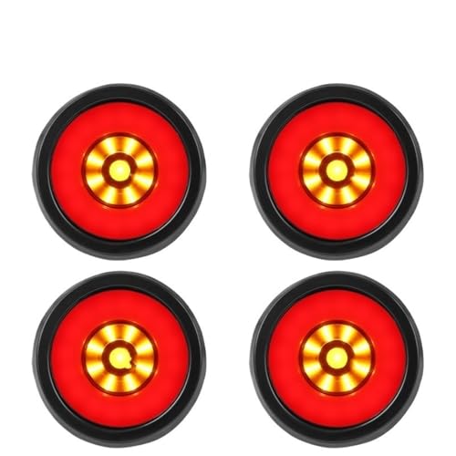 Feu de stop arrière LED étanche 4 pouces trois couleurs rouge jaune blanc pour remorque 24V