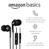 Amazon Basics Wired Earbuds with Microphone, In-Ear Headphones, 3.5mm Jack, High Definition Sound, Secure Fit, 4.2 ft Cable, S/M/L Ear Tips, Black #1