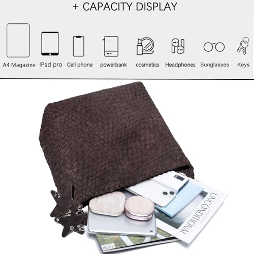 Image of Woven Tote Bag for Women, Shoulder Handbags, Beach Hobo, Handwoven Satchel Underarm Bag, Top-Handle Bag With Purses