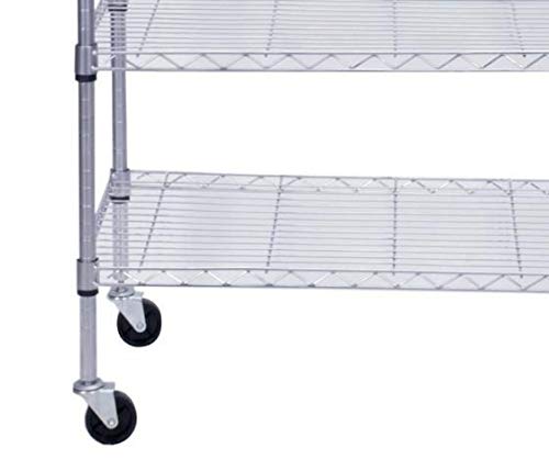 Estante de Aço Organizadora 5 Prateleiras Aramado com Rodas